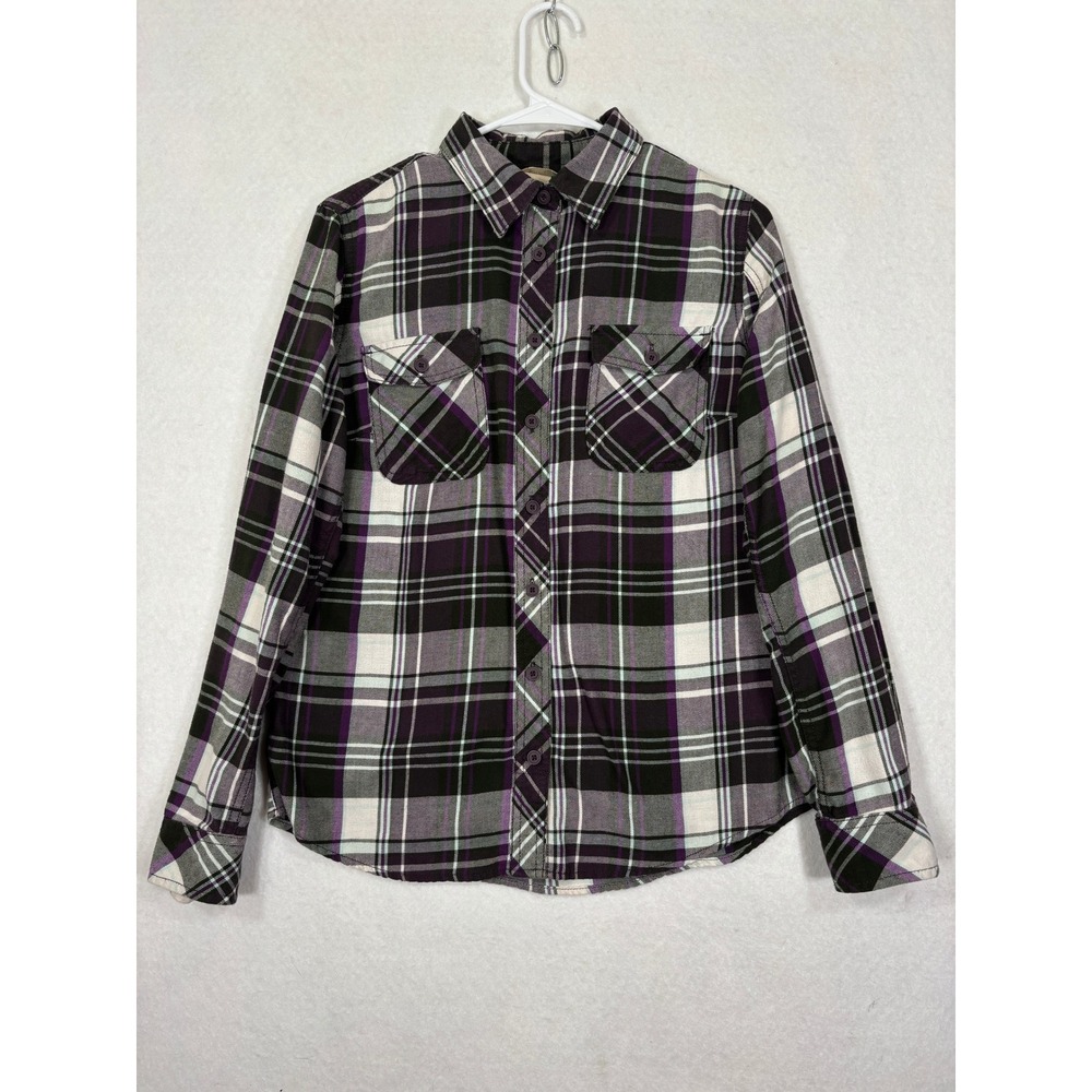 Duluth Trading Co Plaid Button Down Shirt Regular Fit Size M Cotton Blend Rugged